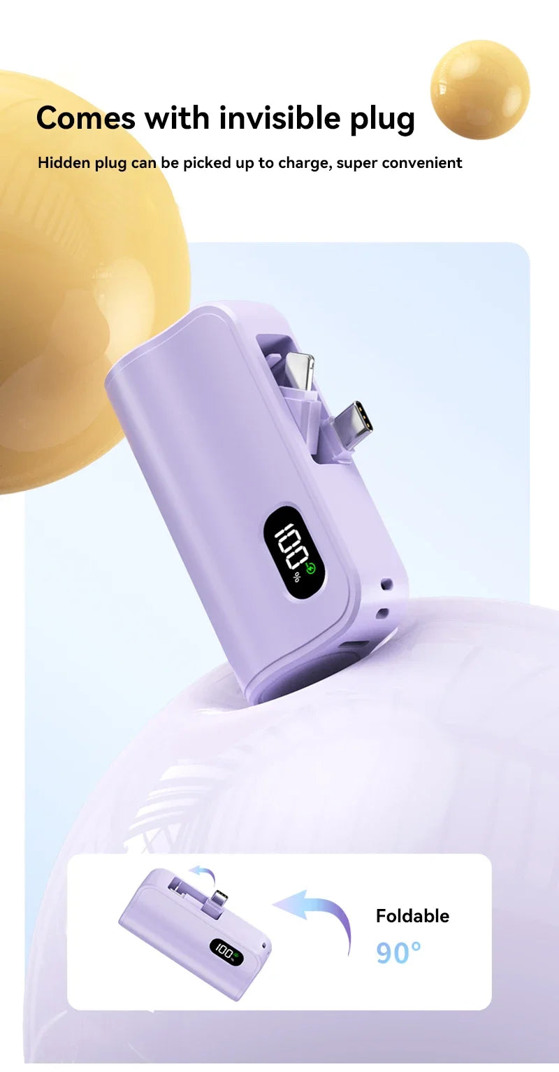 Mini Capsule 50000mAh High Capacity Power Bank Portable Wireless Fast Charging External Battery For iPhone Huawei Samsung - Fullshopping