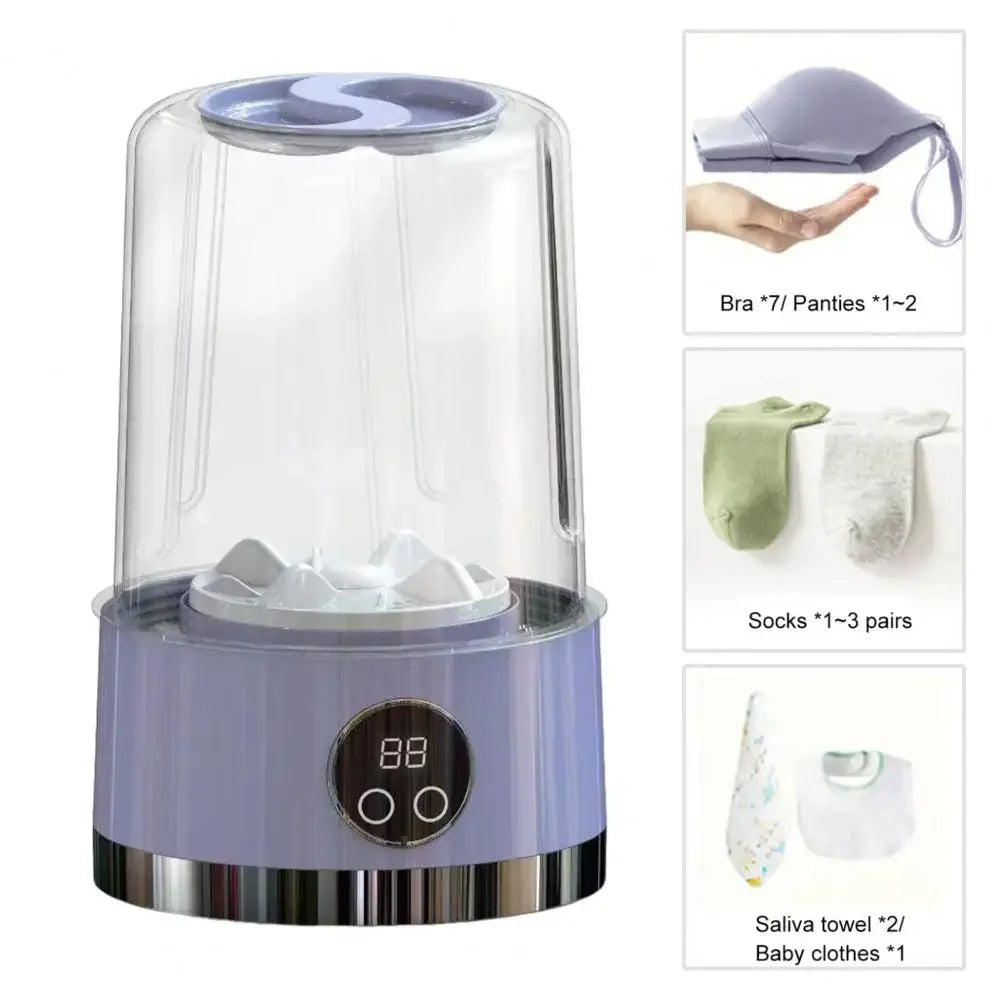 Portable Cordless Washing Machine,USB Rechargeable, Mini Washer For /Underwear/Socks/Baby Clothes Home Travel Laundry Bucket - Fullshopping