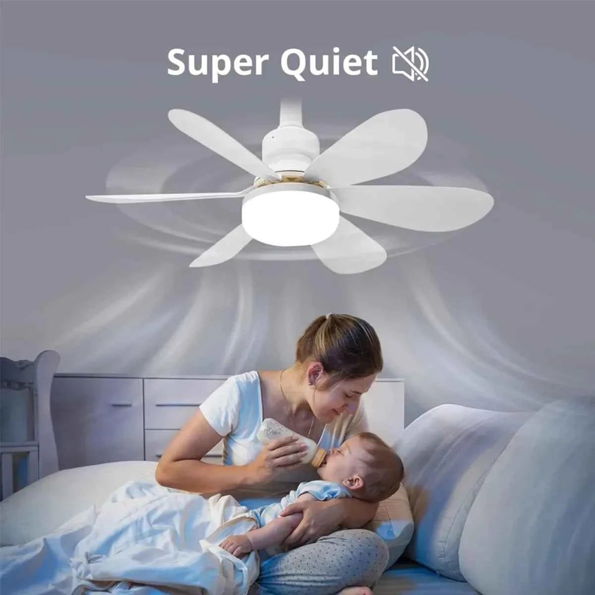 30W/40W Ceiling Fans with Remote Control LED Light Fan, E27 Lamp Base Intelligent Silent Ceiling Fan for Bedroom and Living Room