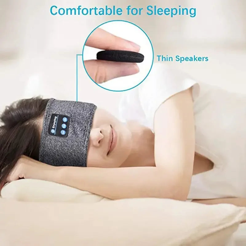 Sleep Mask Bluetooth Sleeping Headphones Headband Thin Soft Elastic Comfortable Wireless Music Headset Eye Mask For Side Sleeper - Fullshopping