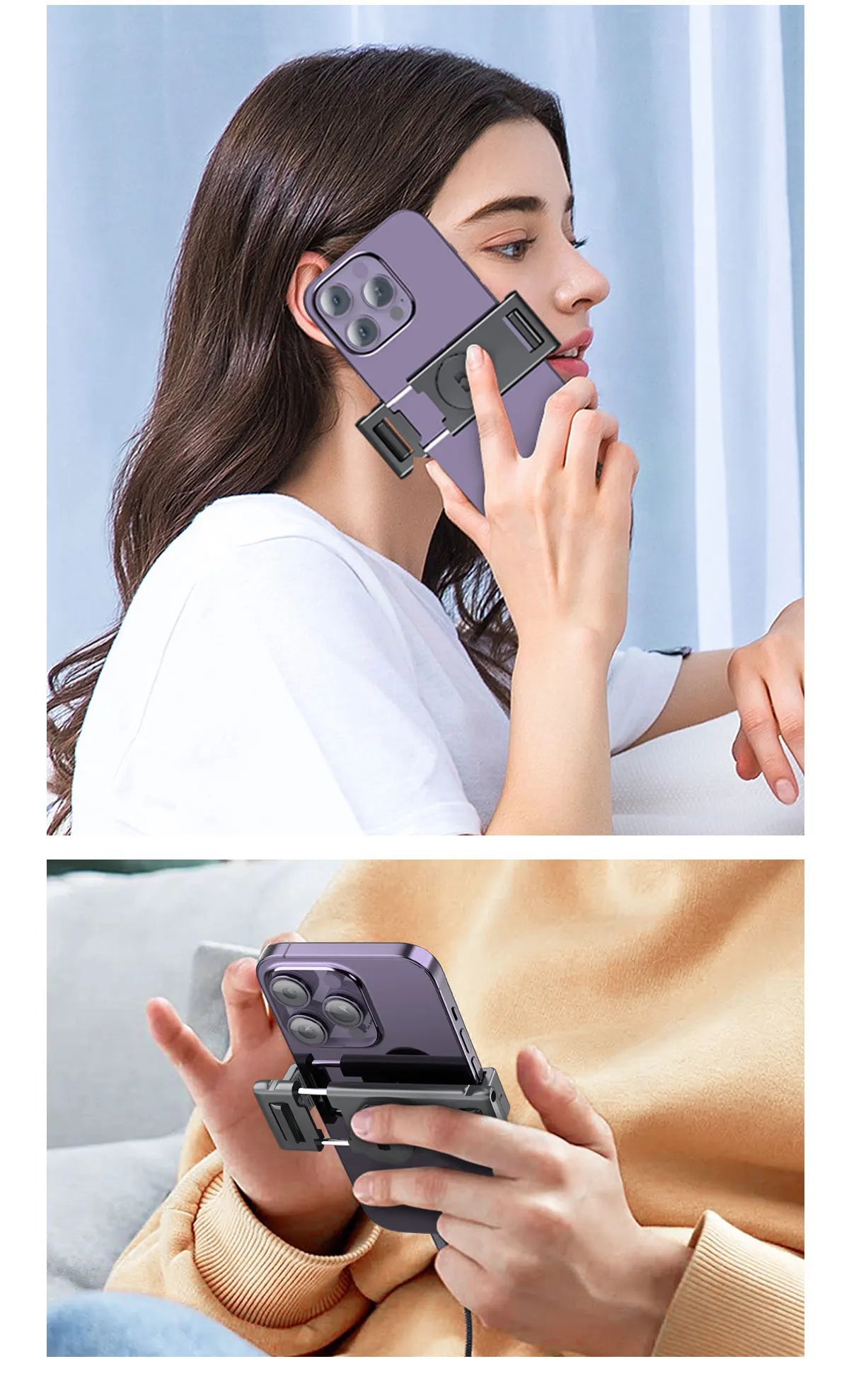Phone Stabilizer Smart Facial Tracking Detachable Phone Clip with Fill Light Desktop Phone Stand Wireless Selfie Stick Tripod - Fullshopping