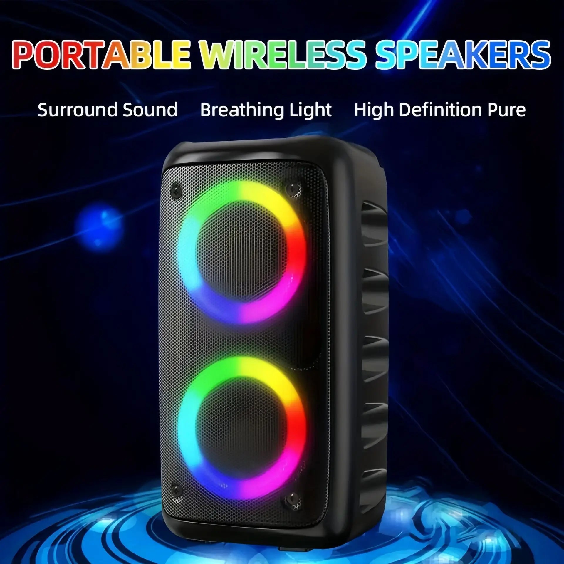 Karaoke Radio FM Bluetooth Speaker Portable Wireless With Microphone Lamp Machine Caixa De Som Sound Box Music Subwoofer LED TWS - Fullshopping