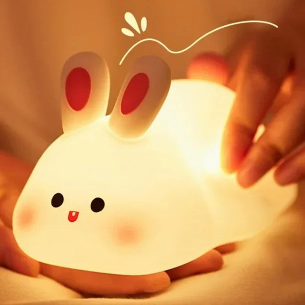 Soft Silicone Night Light - USB Rechargeable Touch Control 3-Level Dimmable Bedside Lamp for Nursery, Kids, Babies & Gift Decor - Fullshopping