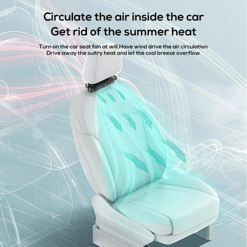 Car Seat Cooling Fan 3 Speed Adjustable 5V USB Car Headrest Cooling Air Fan Car Seat Fan for Front Rear Car Interior Accessories - Fullshopping