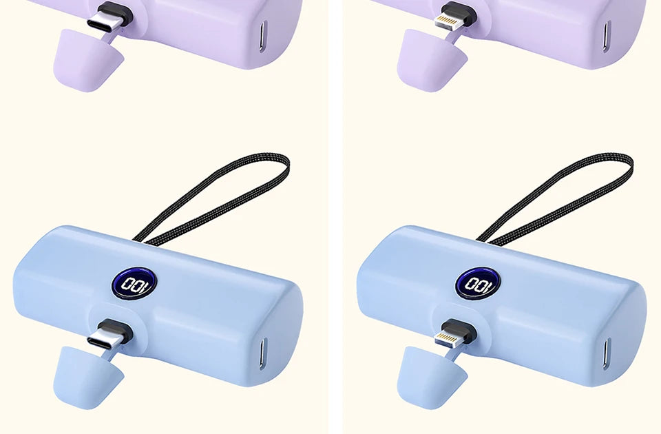 Fast Charge Portable Charger for iPhone Samsung Xiaomi Compact External Spare Battery Built-in Plug PD Fast Charging Power Bank - Fullshopping