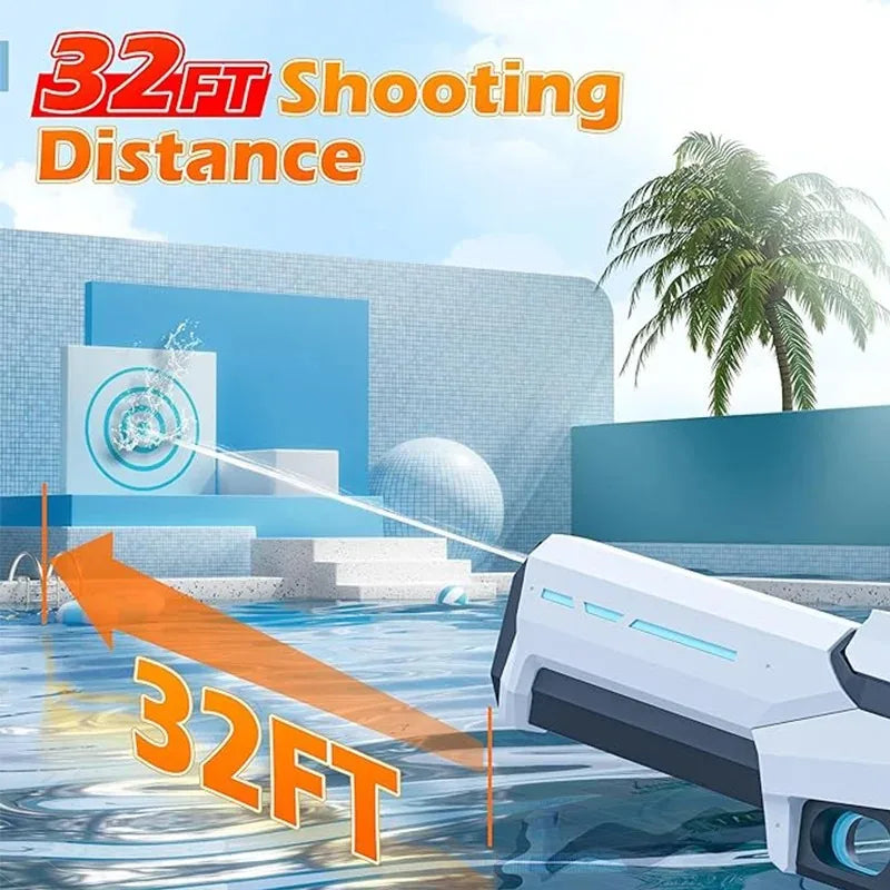 Water Guns Electric For Adults Powerful Squirt Automatic Water Suction Water Blasters Summer Outdoor Beach Toy For Kids Gift