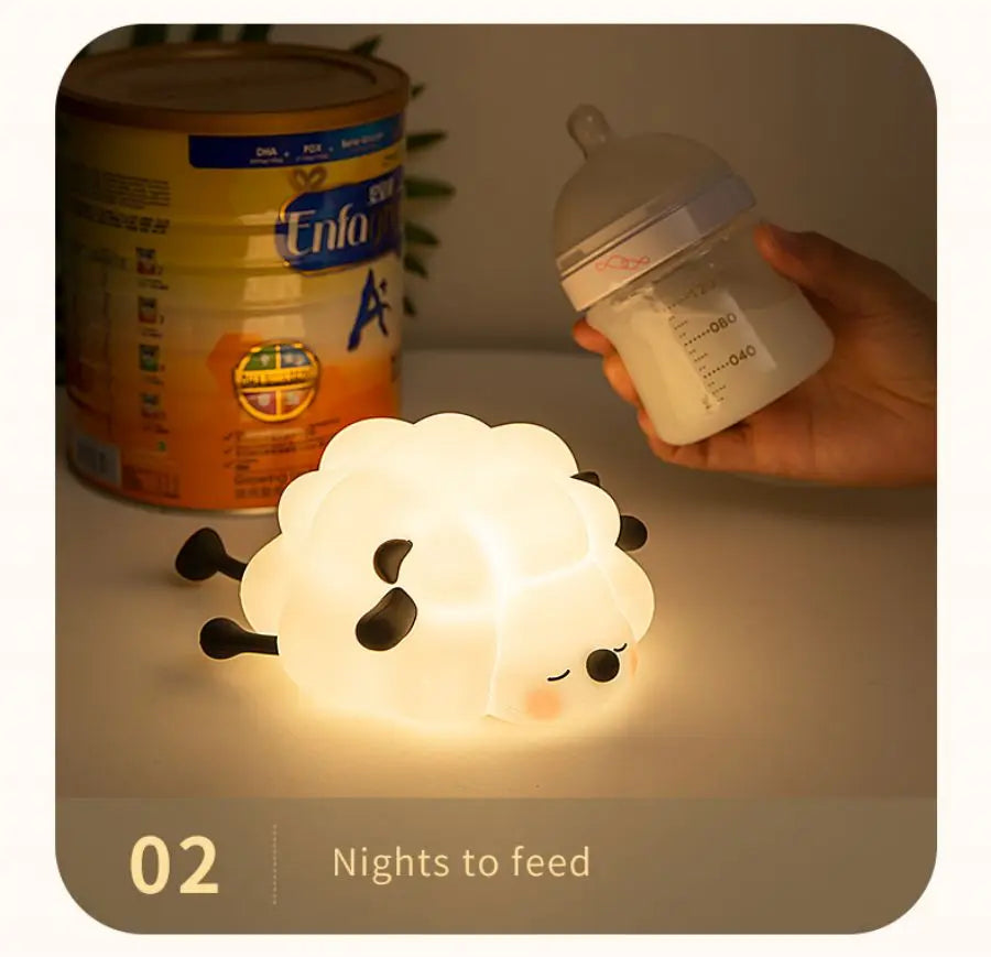 Cute Animal-shape Silicone Night Light Rechargeable Bedside Patting Nightlights For Child Holiday Gift Bedroom Decor Lighting - Fullshopping
