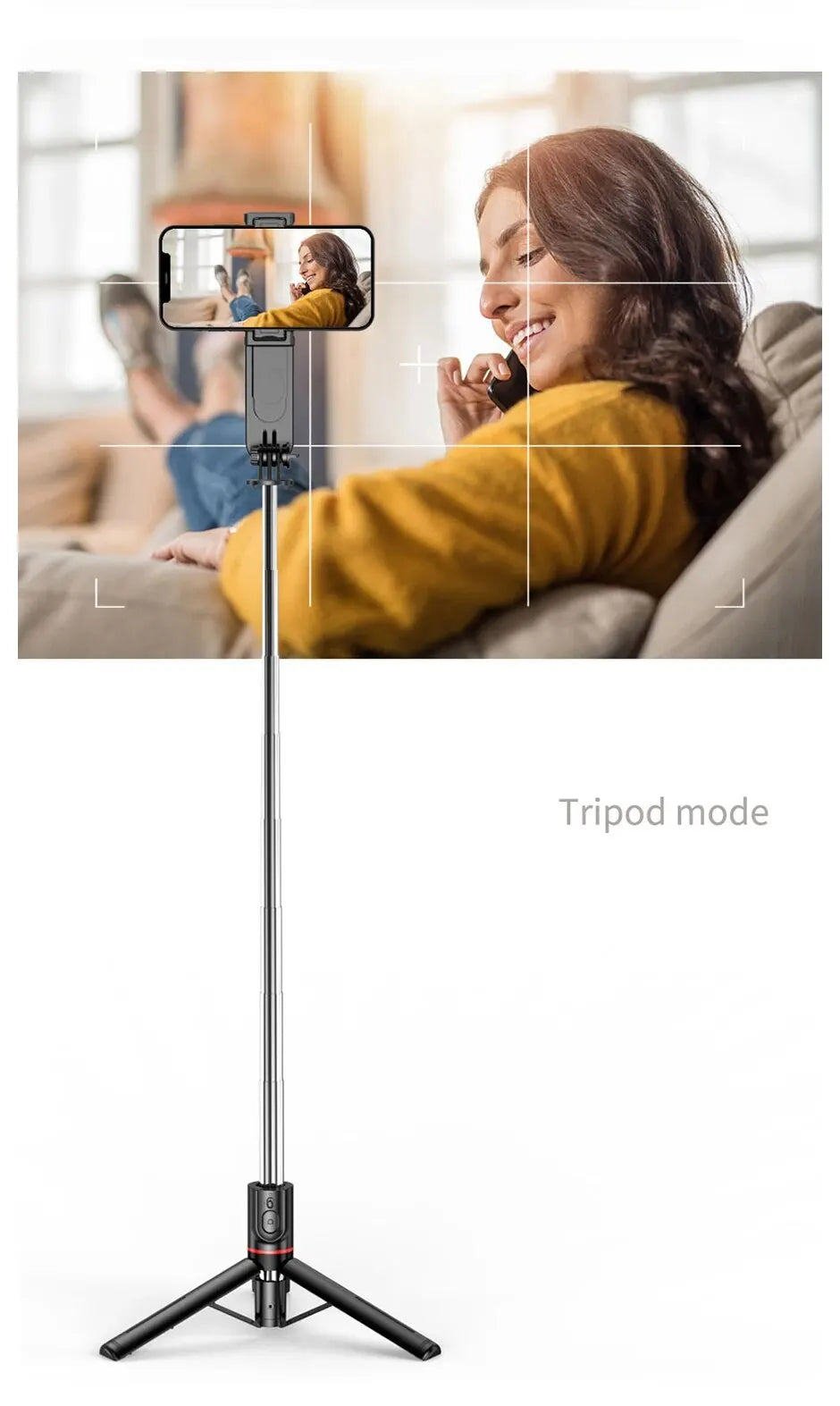 Portable Selfie Stick With Fill Light Foldable Mini Tripod Wireless Bluetooth Remote Shutter For Android Smartphones Video Live - Fullshopping