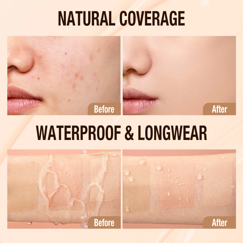 O.TWO.O 30ml Liquid Foundation Oil-control High Coverage Makeup Base Cream SPF30 Waterpoof Concealer Makeup Face Foundation - Fullshopping