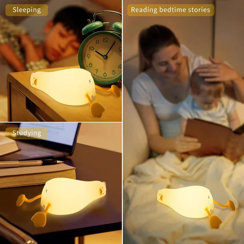 Soft Silicone Night Light - USB Rechargeable Touch Control 3-Level Dimmable Bedside Lamp for Nursery, Kids, Babies & Gift Decor - Fullshopping