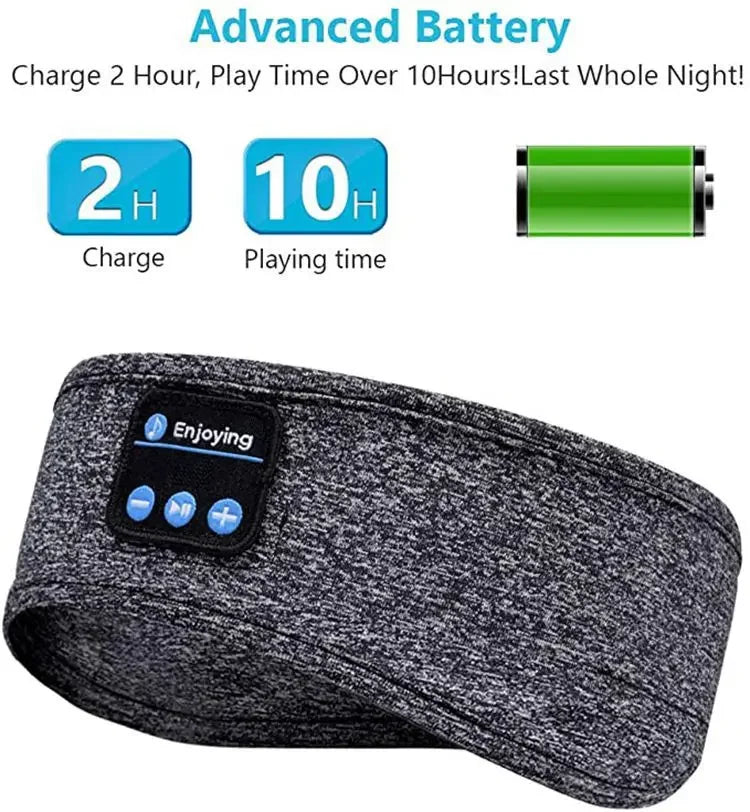 Sleep Mask Bluetooth Sleeping Headphones Headband Thin Soft Elastic Comfortable Wireless Music Headset Eye Mask For Side Sleeper - Fullshopping