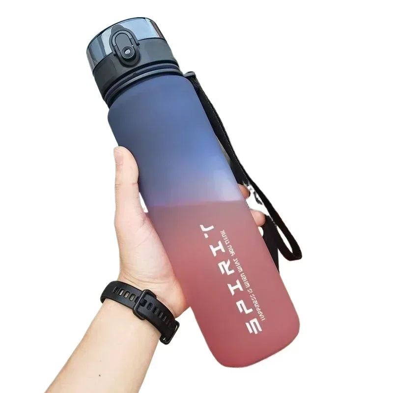 500ML/650ML/1000ML Sports Water Bottle Leak Proof Colorful Plastic Cup Drinking Outdoor Travel Portable Gym Fitness Jugs - Fullshopping