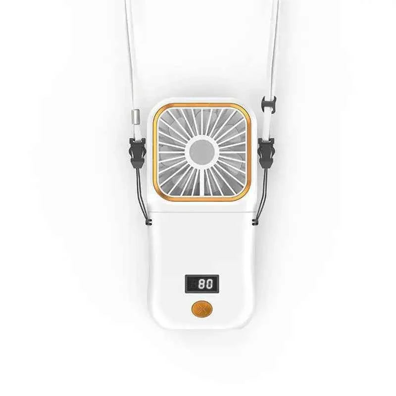 3000mAh 180° Folding Desktop Air Cooling Fan Emergency Power Supply Hanging Neck Fan Handheld USB Charging Portable Fan 2025