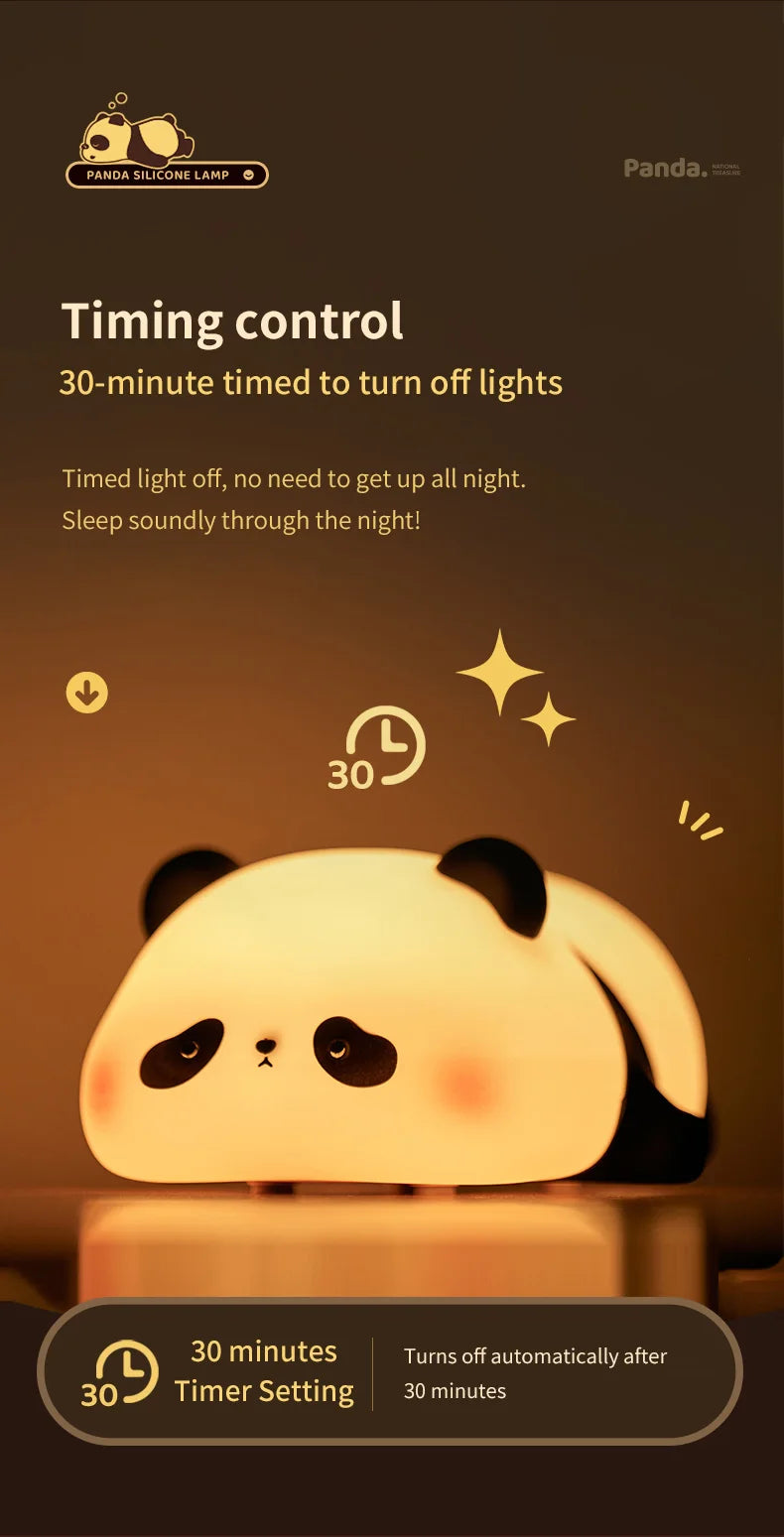 Cute Animal-shape Silicone Night Light Rechargeable Bedside Patting Nightlights For Child Holiday Gift Bedroom Decor Lighting - Fullshopping