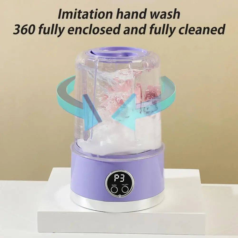 Portable Cordless Washing Machine,USB Rechargeable, Mini Washer For /Underwear/Socks/Baby Clothes Home Travel Laundry Bucket - Fullshopping