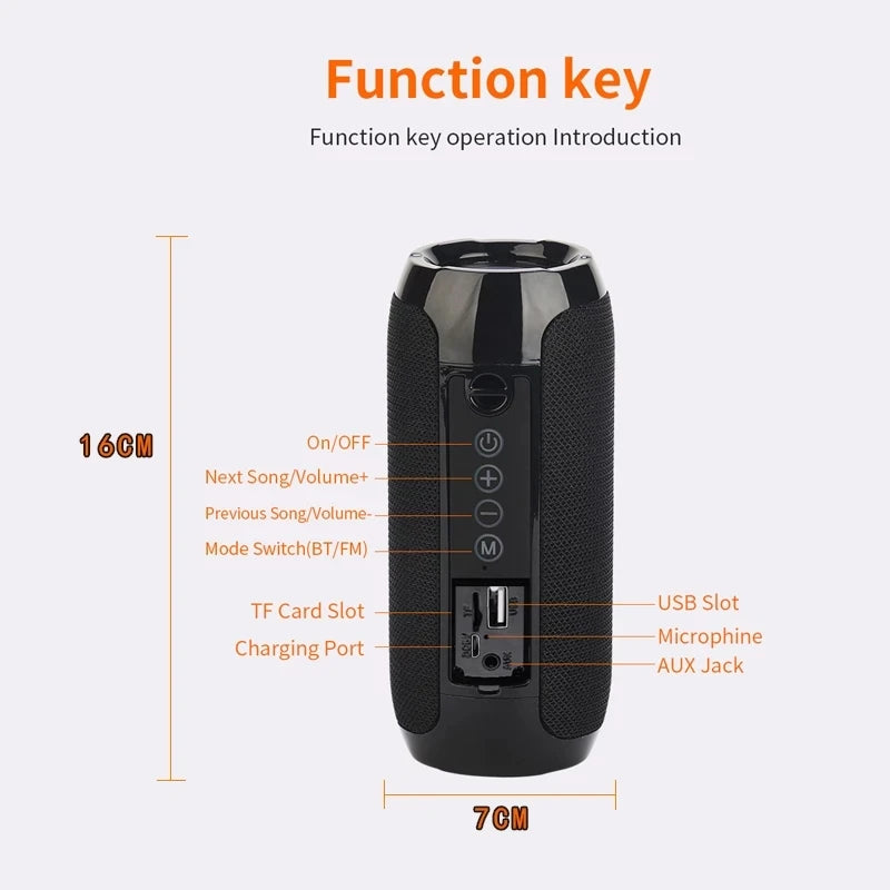 Wireless Portable Bluetooth Speaker Caixa De Som Blutooth Music Sound Box For Radio FM Subwoofer Blootooth Audio Hand Free Baffe - Fullshopping