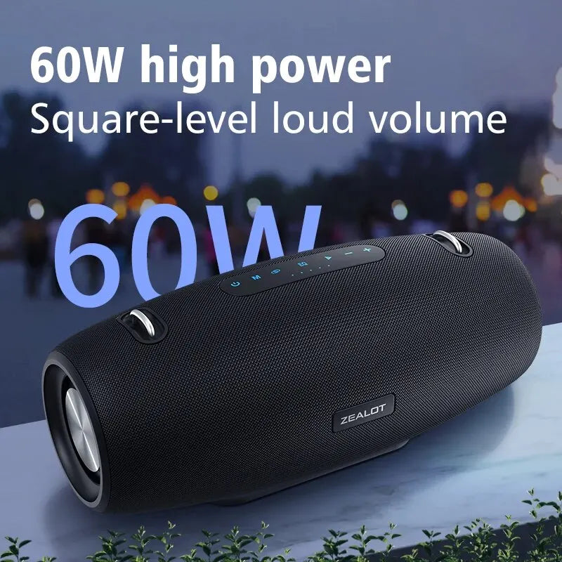 ZEALOT-S67 60W Portable Bluetooth Speaker Outdoor Party Speaker Big Loud Speaker Excellent Bass Performace 3D Speaker - Fullshopping