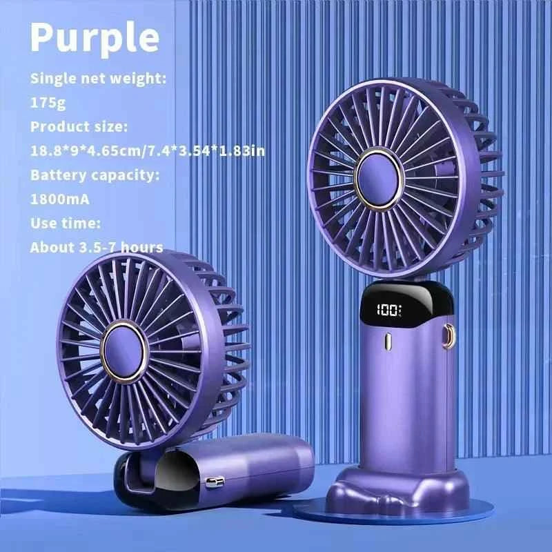 USB Handheld Mini Fan Foldable Portable Neck Hanging Fans - Fullshopping