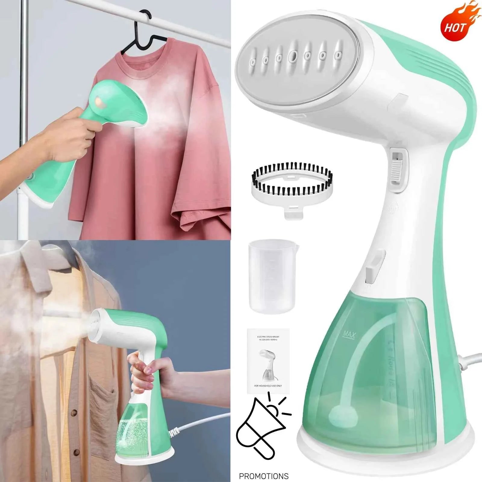 Portable Handheld Steamer Iron, 300ML Large Tank Mini Garment Steamer for Home/Dorm/Travel, Quick Heat-Up, Anti-Wrinkle & Steril