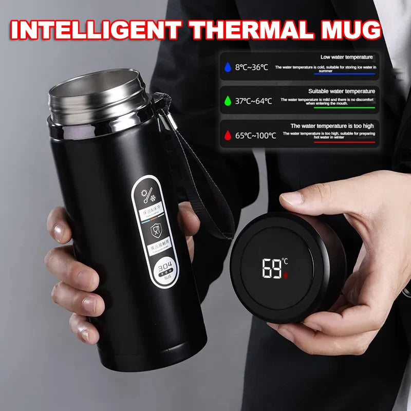 500ML-1Liter Stainless Steel Thermos Bottle with LED Temperature Display Sus304 Tea Water Bottle Vacuum Flask Portable Cups - Fullshopping