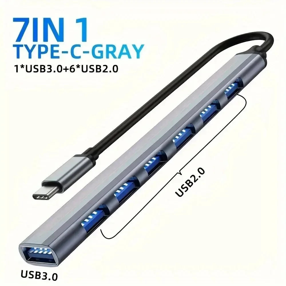 USB C Hub 8In1 7in2 7in1 Type C 3.1 To 4K HDMI Adapter with RJ45 SD/TF Card Reader PD Fast Charge for MacBook Notebook Laptop - Fullshopping