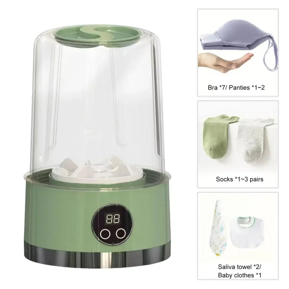 Portable Cordless Washing Machine,USB Rechargeable, Mini Washer For /Underwear/Socks/Baby Clothes Home Travel Laundry Bucket - Fullshopping