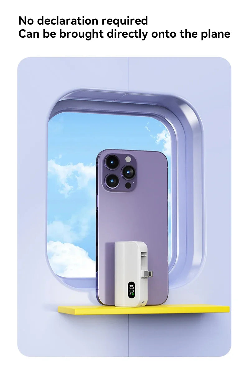Mini Capsule 50000mAh High Capacity Power Bank Portable Wireless Fast Charging External Battery For iPhone Huawei Samsung - Fullshopping