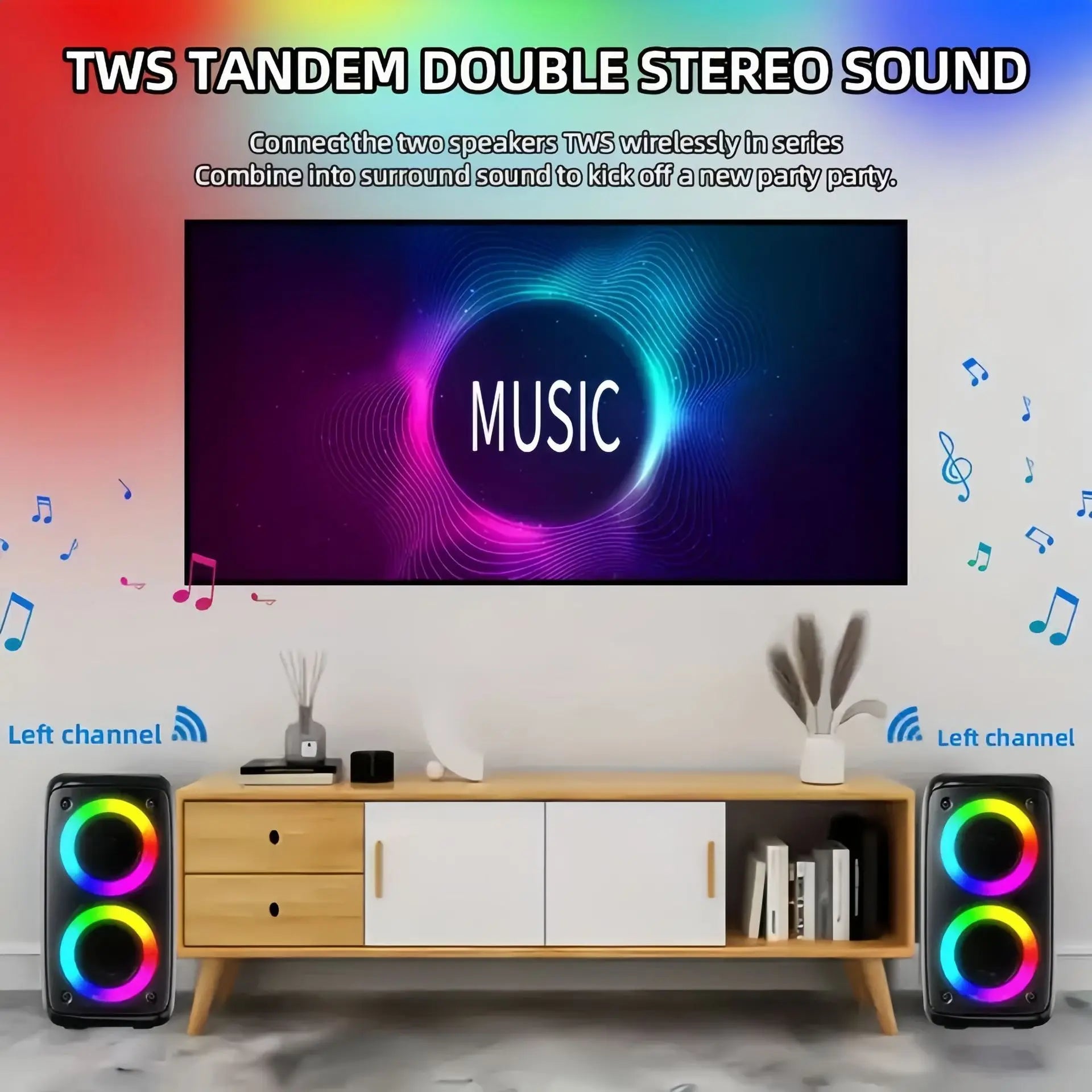 Karaoke Radio FM Bluetooth Speaker Portable Wireless With Microphone Lamp Machine Caixa De Som Sound Box Music Subwoofer LED TWS - Fullshopping