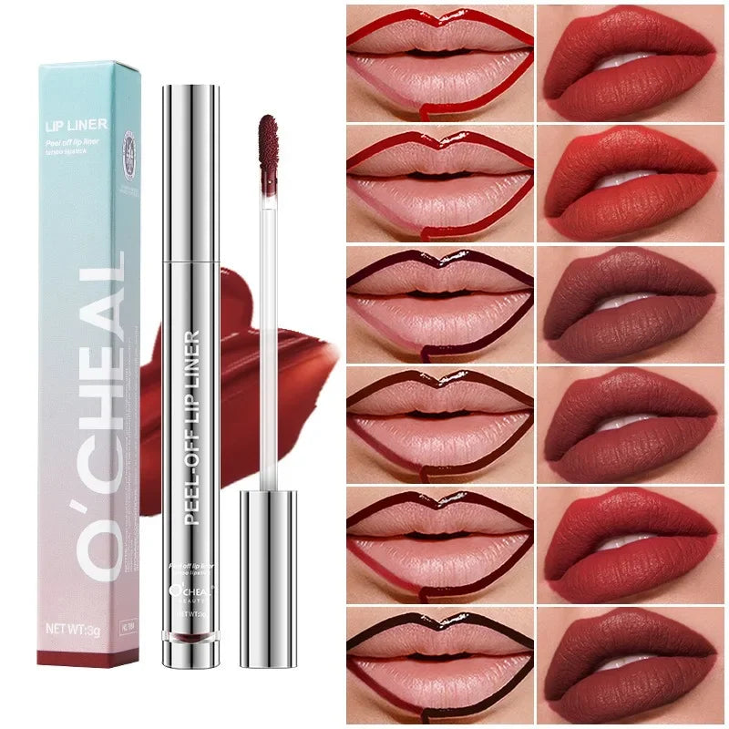 Peel Off Lip Liner Stain Kit - Long-Lasting Waterproof Matte Lip Tint Set for Women, Trend Colors, Easy to Use - Fullshopping