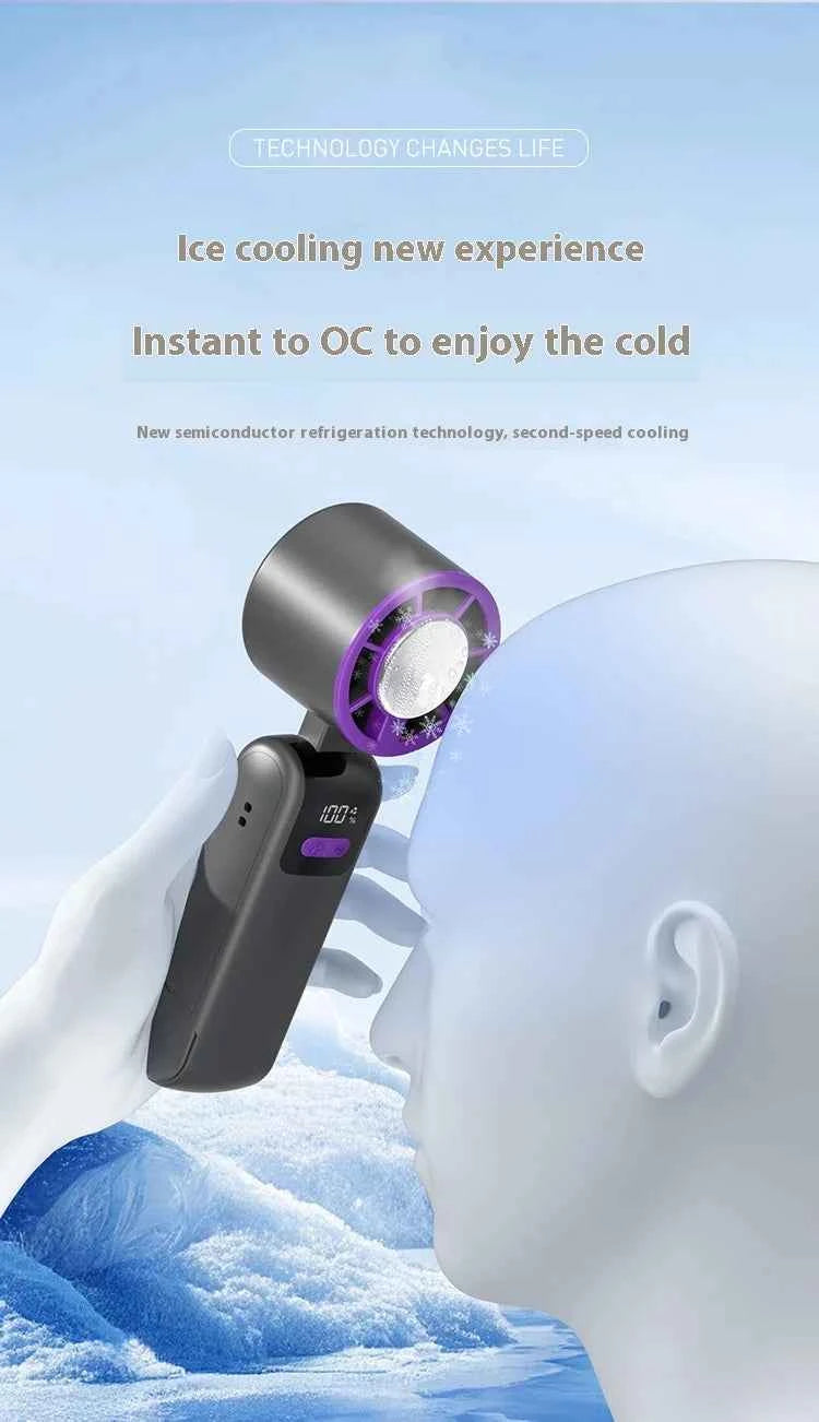 New handheld cooling fan with 100 levels of cooling and folding, portable turbo fan fan