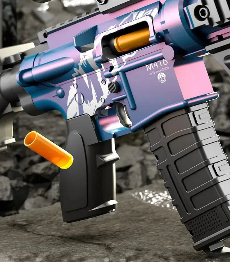 M416 Toy Gun Shell Throwing Soft Bullet Can Fire Suction Cup Children's Assault Rifle Manual loading Model Boy's Toy - Fullshopping