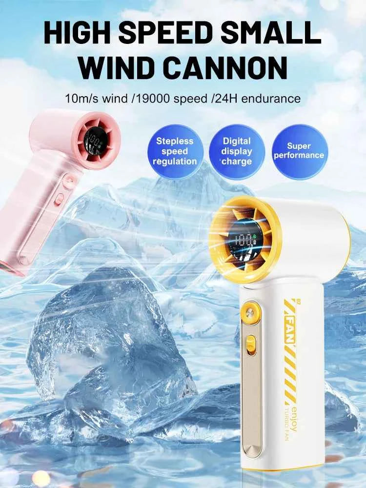 Portable Handheld Turbo Fan 100 Wind Speeds Adjustable Mini Personal Fan USB Rechargeable Battery Operated Electric Pocket Fan