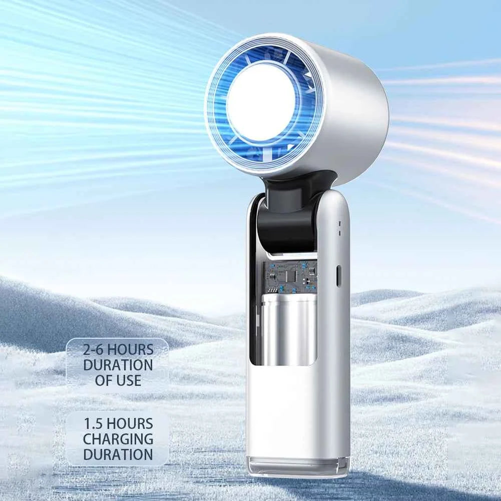 Portable Hand Fan Speed 1-100 Turbos Chilled Mini Bladeless Handheld Fan USB Rechargeable Personal Highspeed Fans Electric Fan