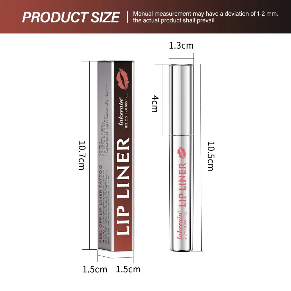 Waterproof Lip Liner Peel Off Tattoo Lipgloss Waterproof Long Lasting Matte Lip Tint Brown Contour Tear-off Lips Stain Cosmetic - Fullshopping