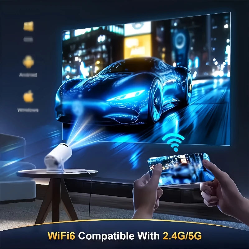 New Projector HY300 4K Android 11 Wifi6 290ANSI Allwinner H713 BT50 1080P 1280720P Cinema Outdoor Portable Projectors - Fullshopping