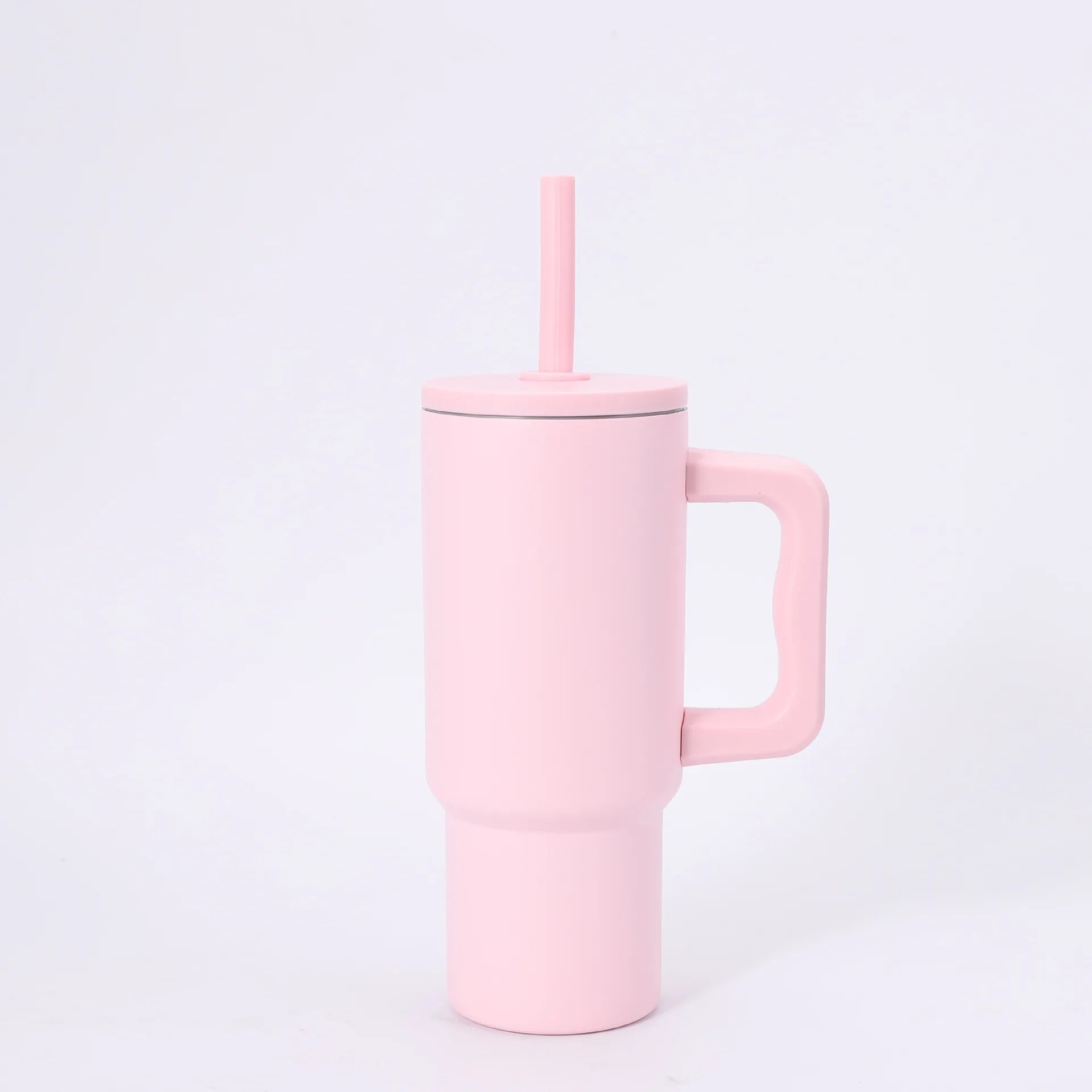 24OZ Car Thermos Cup With Straw Handle,Double Stainless Steel Flasks,Large Capacity Drinkware,Outdoor Ice Bullock Water Bottle - Fullshopping