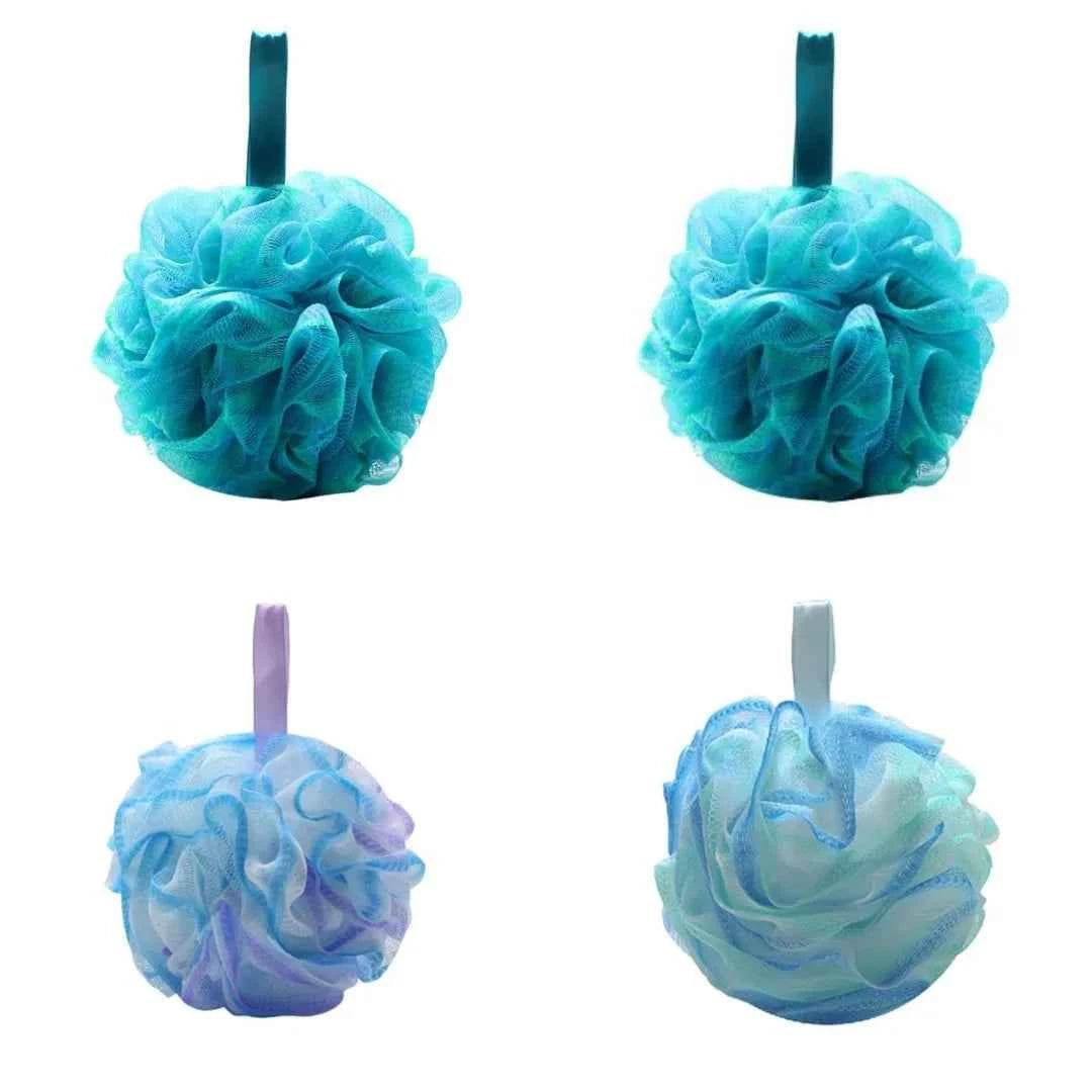4PCS Exfoliating Bath Sponge Set Bath Shower Loofah Sponge for Women and Men Soft Bath Mesh Shower Ball Gentle SPA Body Scrubber - Fullshopping