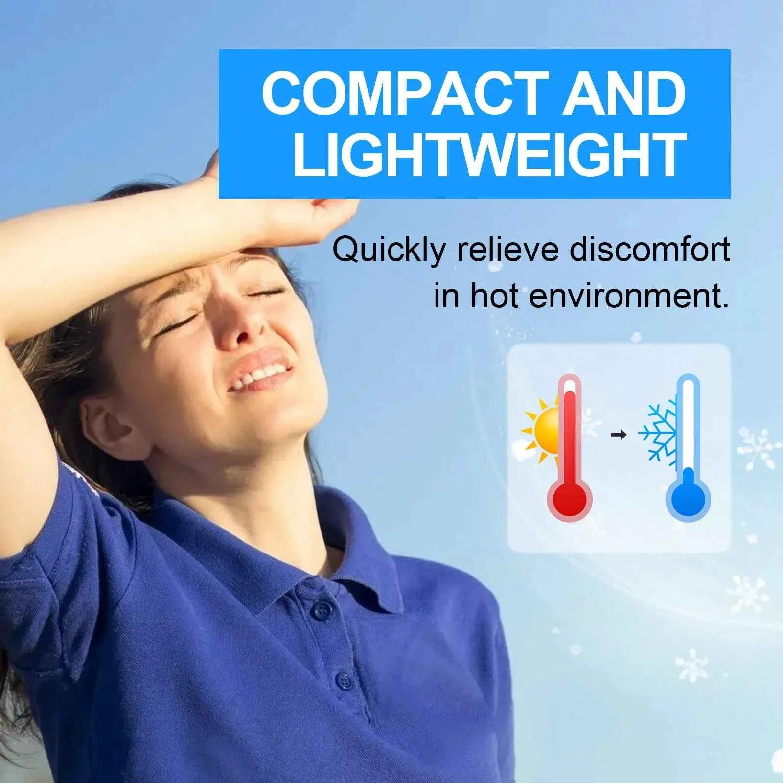 Turbo Fan Portable Hand Fan Mini USB Rechargeable Fan Ice Cooling Fan Handheld Turbo Fan Small Pocket Fan with Digital Display