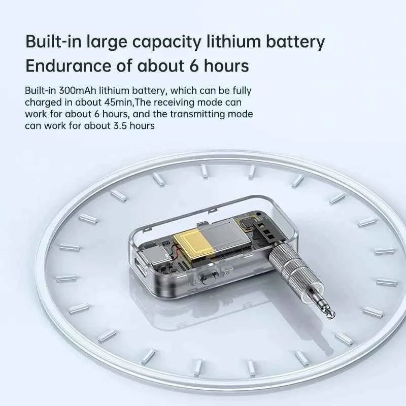 Bluetooth 5.3 Transmitter Receiver Adapter Wireless Audio For Car Music Headphone Speaker 3.5mm Jack AUX Wireless Audio Adapter