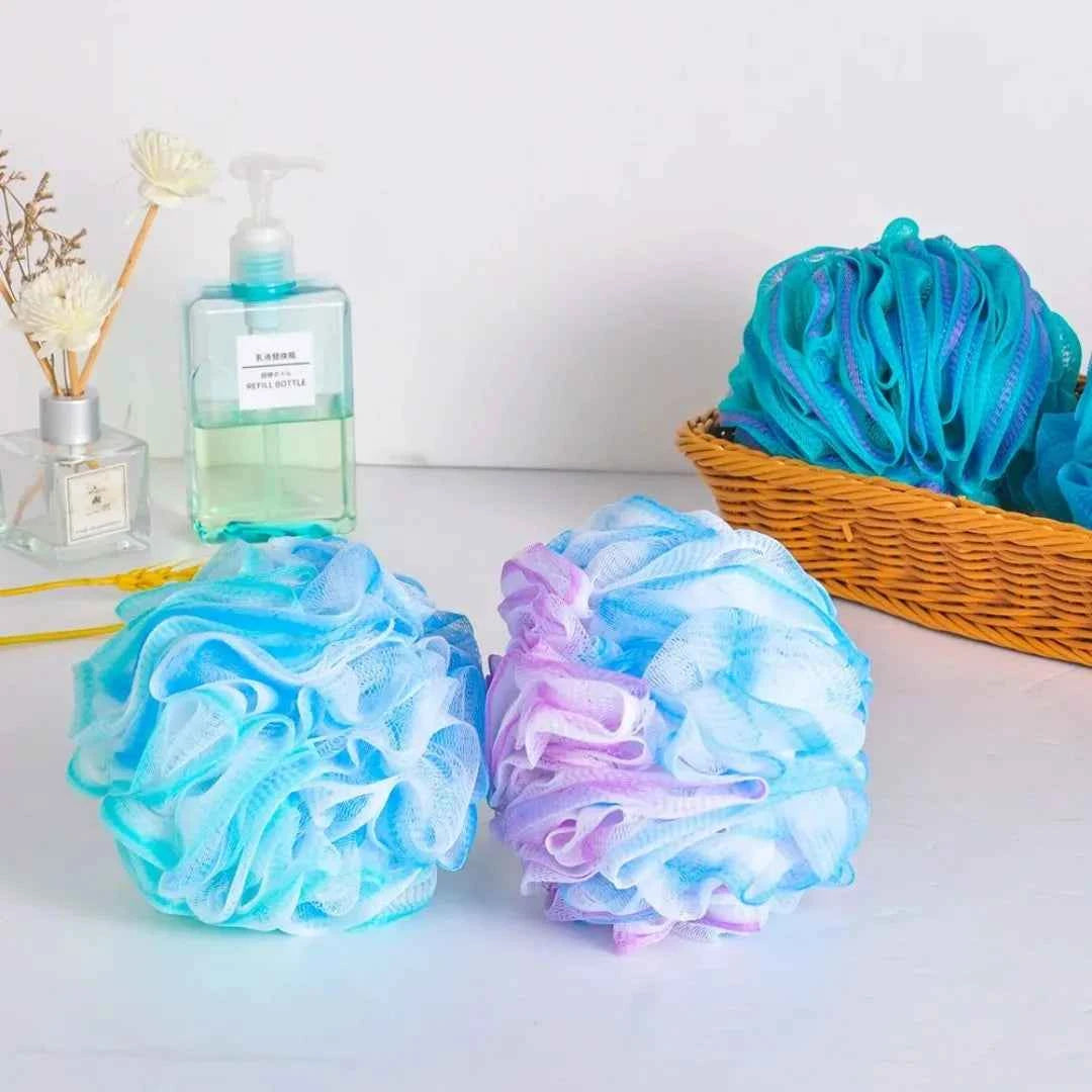 4PCS Exfoliating Bath Sponge Set Bath Shower Loofah Sponge for Women and Men Soft Bath Mesh Shower Ball Gentle SPA Body Scrubber - Fullshopping