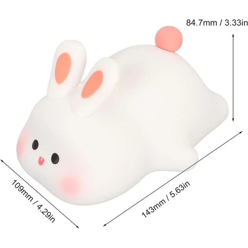 Soft Silicone Night Light - USB Rechargeable Touch Control 3-Level Dimmable Bedside Lamp for Nursery, Kids, Babies & Gift Decor - Fullshopping