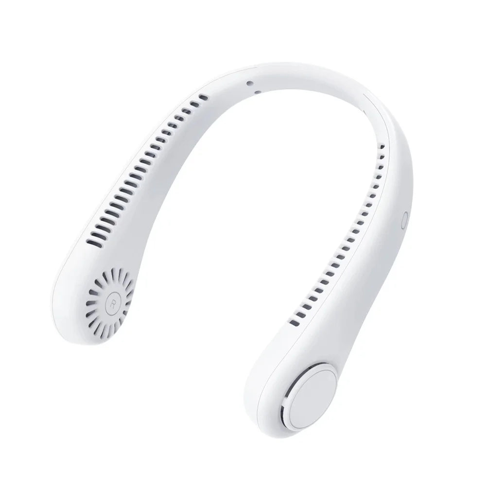 New Mini Neck Fan Portable Bladeless Hanging Neck 1200mAh Rechargeable Air Cooler 3 Speed Mini Summer Sports Fans - Fullshopping