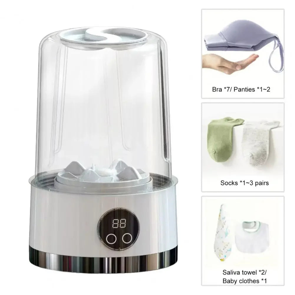 Portable Cordless Washing Machine,USB Rechargeable, Mini Washer For /Underwear/Socks/Baby Clothes Home Travel Laundry Bucket - Fullshopping