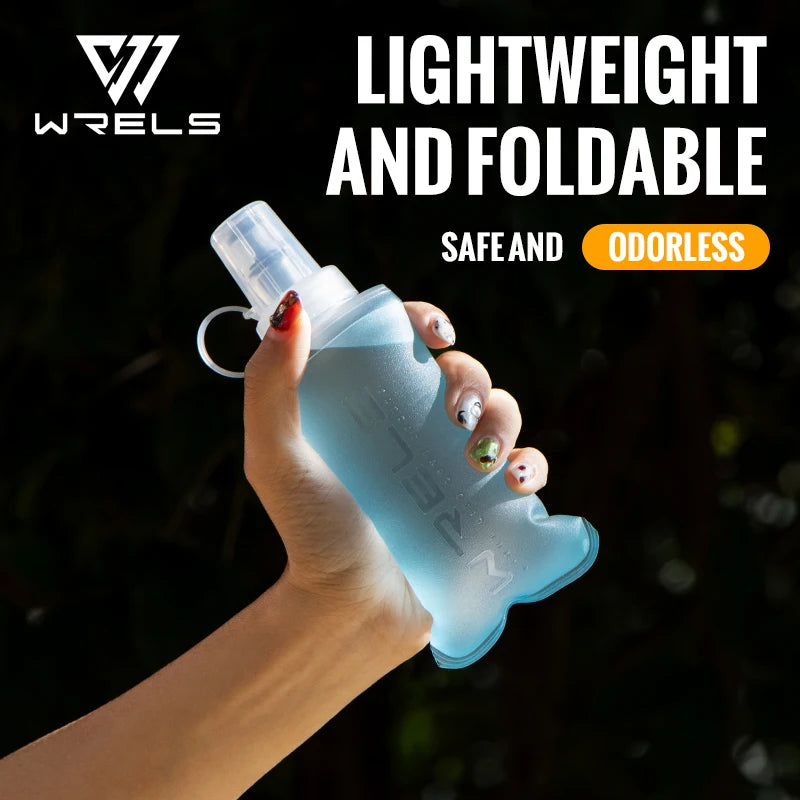 WRELS Running Water Bottle Soft Flask Folding Collapsible Water Bottle TPU BPA-Free Camping Hiking Travel Folding Water Bottle - Fullshopping