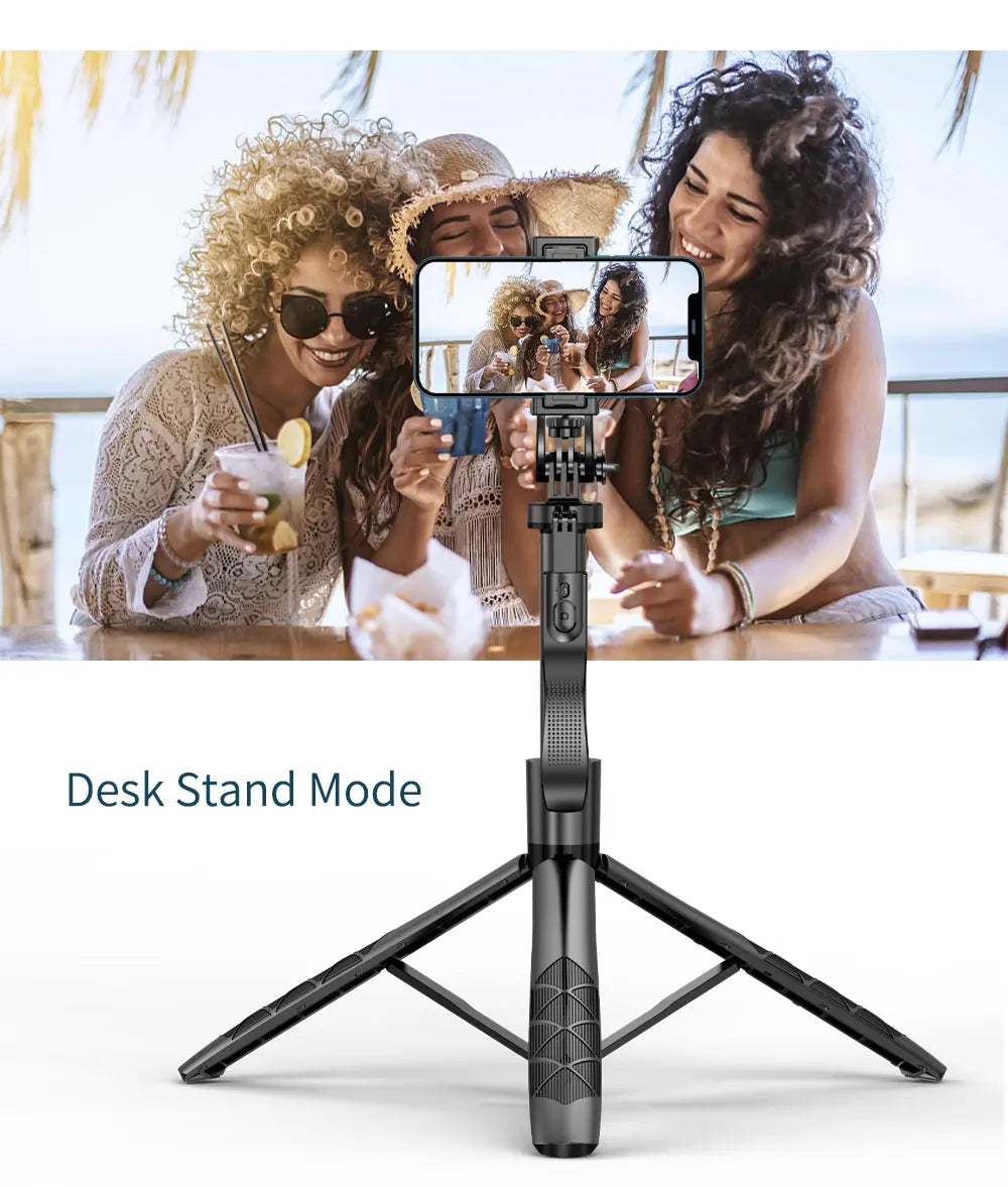 Phone Stabilizer Smart Facial Tracking Detachable Phone Clip with Fill Light Desktop Phone Stand Wireless Selfie Stick Tripod - Fullshopping