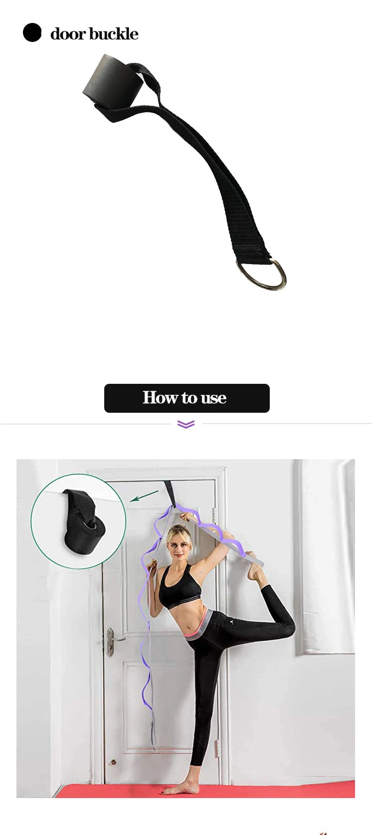 Stretching Strap Yoga Strap with Loops, Stretch Straps for Physical Therapy, Non-Elastic Exercise Strap for Pilates, Dance,Sport - Fullshopping