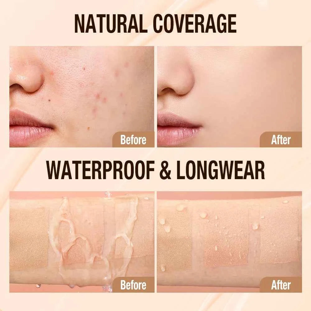 O.TWO.O 30ml Liquid Foundation Oil-control High Coverage Makeup Base Cream SPF30 Waterpoof Concealer Makeup Face Foundation - Fullshopping