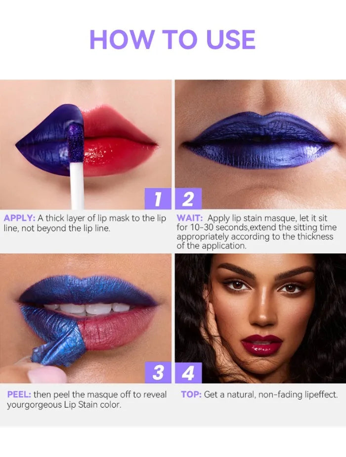 Wonderskin Peel Off Lip Stain Reveal Lasting Waterproof Pink Gloss Tint Transfer Proof Non-stick Cup Natural Cosmetics Wonder - Fullshopping