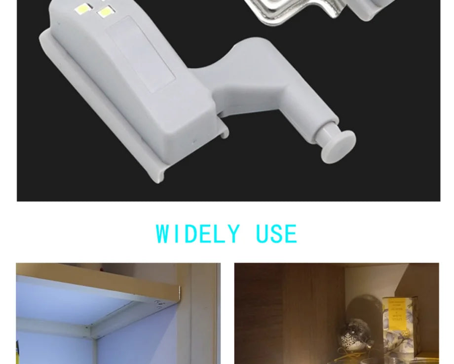 YzzKoo Universal LED Inner Hinge Lamp Cabinet Induction Lights Wardrobe Cupboard Sensor Lights Kitchen Closet Night Lamp - Fullshopping