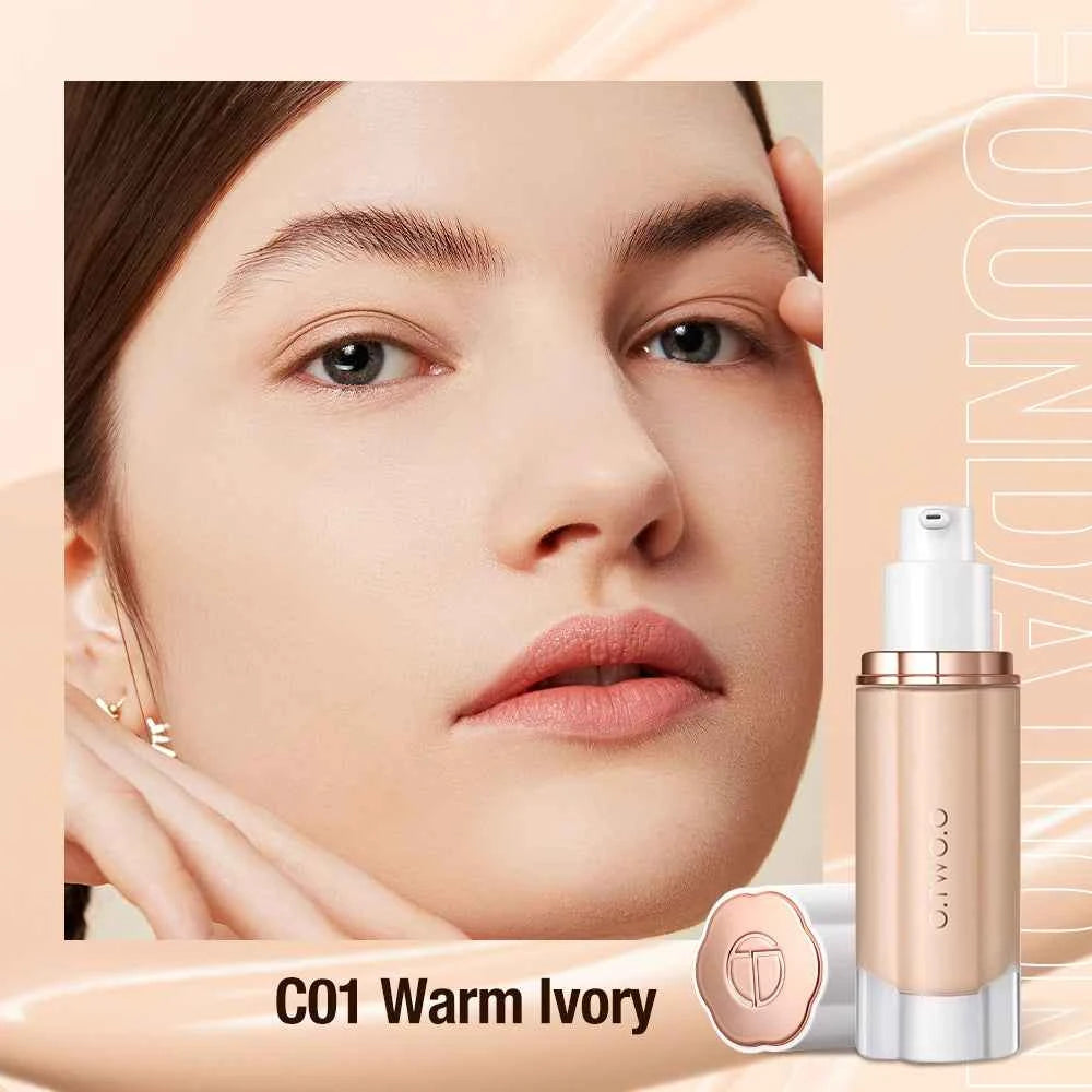 O.TWO.O 30ml Liquid Foundation Oil-control High Coverage Makeup Base Cream SPF30 Waterpoof Concealer Makeup Face Foundation